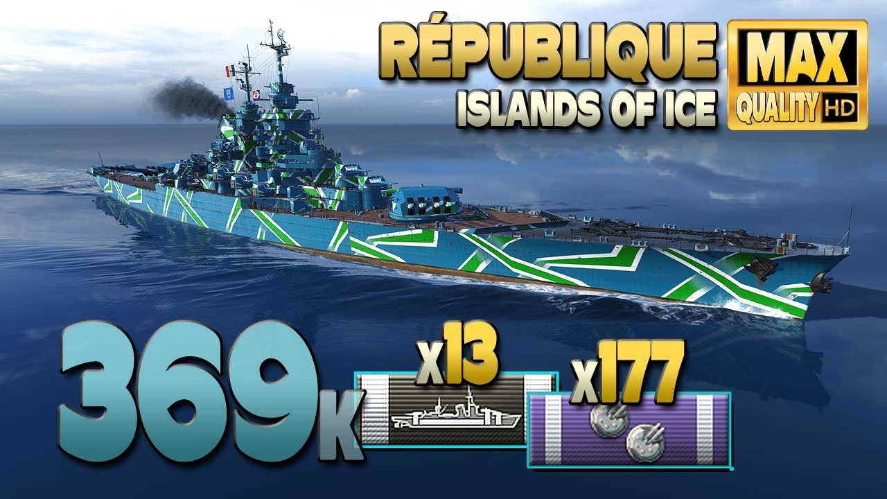 линкор République: огромный урон в ранговом бою - World of Warships