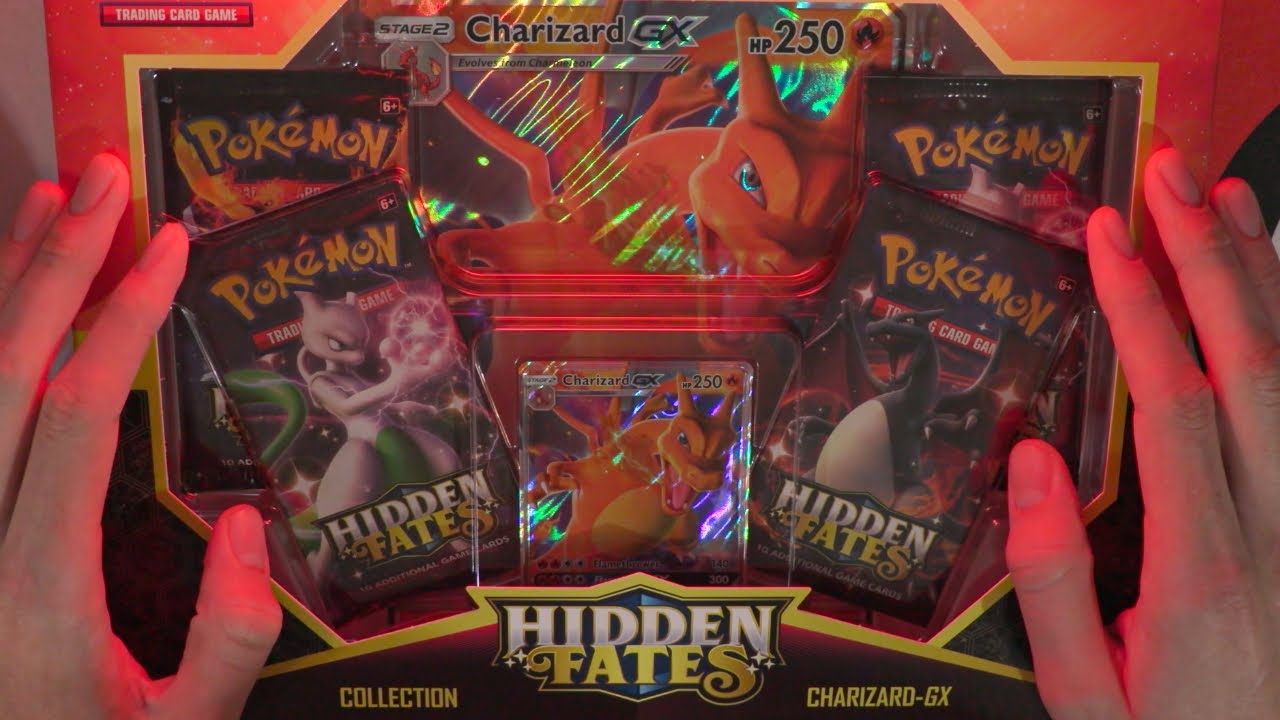ASMR Pokemon Hidden Fates Charizard GX Box Opening | Relaxing Whispering, Tapping & Crinkles