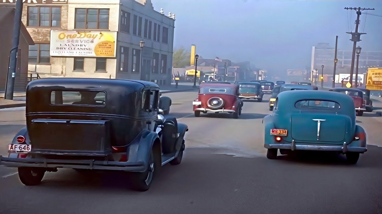 Ohio 1930s in color, Cleveland & Youngstown [60fps, Remastered] w/Sound Design