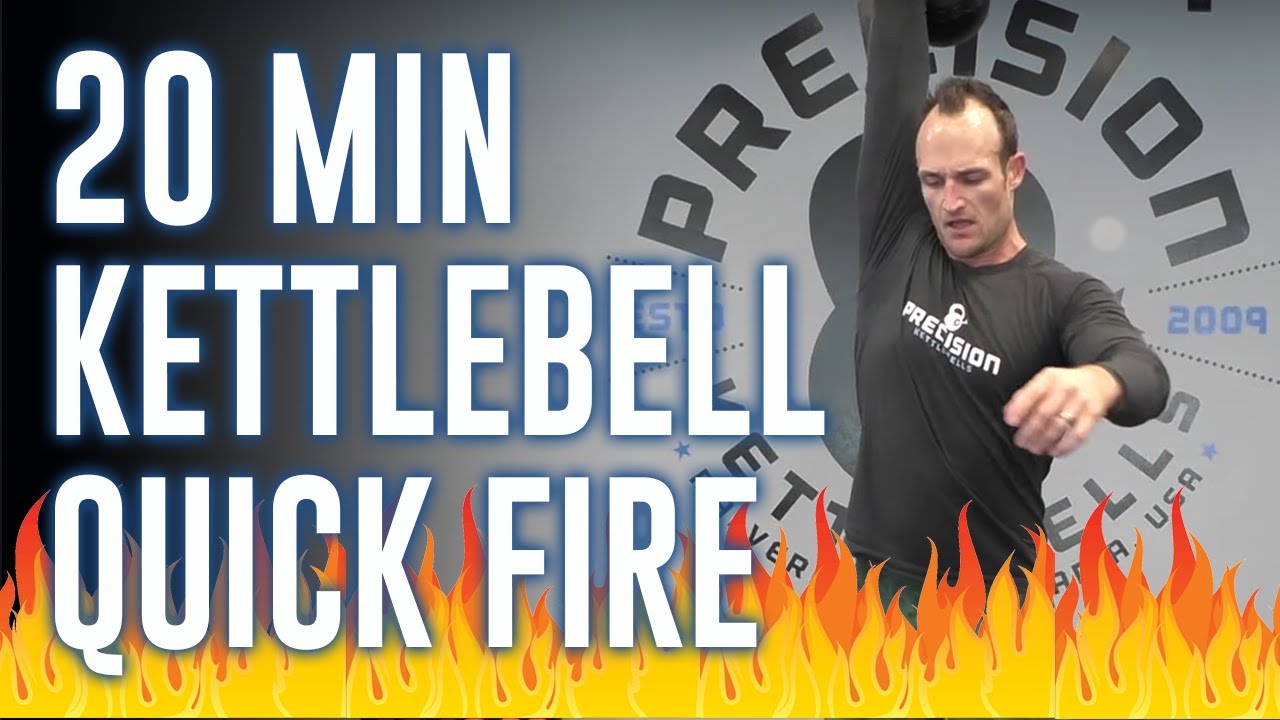 20 Minute Quick Burner Follow Along Kettlebell AMRAP Workout with Snatches & Thrusters