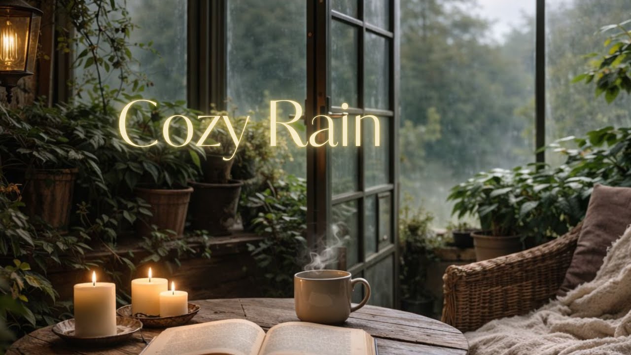 Cozy Rain Room Soft rain sounds by the window/ relax, study & sleep (2 Hours)