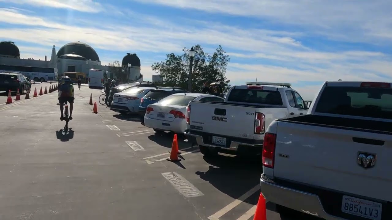Riding towards Griffith Observatory