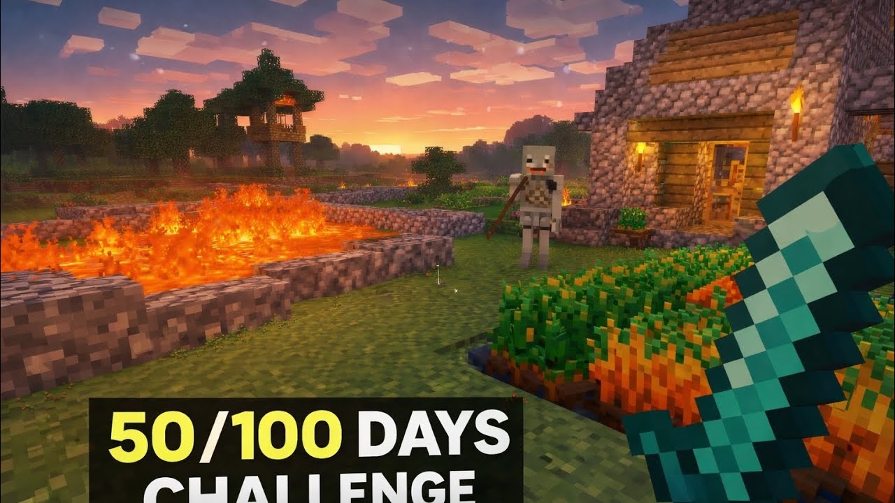 50/100 days survival challenge in minecraft 