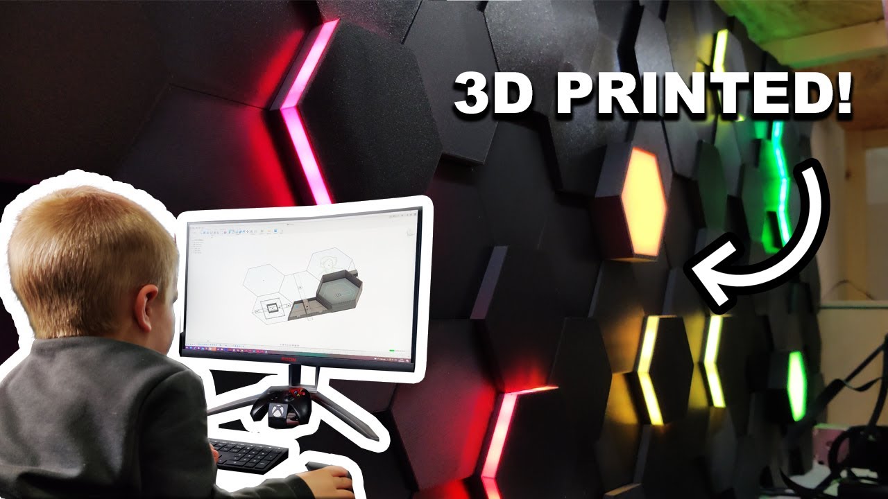 3D printed another wall my 2 year old designed and it lights up!