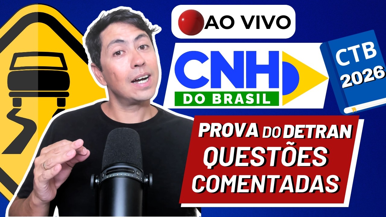 [🔴LIVE 15h] SIMULADO DETRAN 2026 - PROVA CNH DO BRASIL 2026  -  Tudo Sobre LEGISLA&Ccedil;&Atilde;O  #10