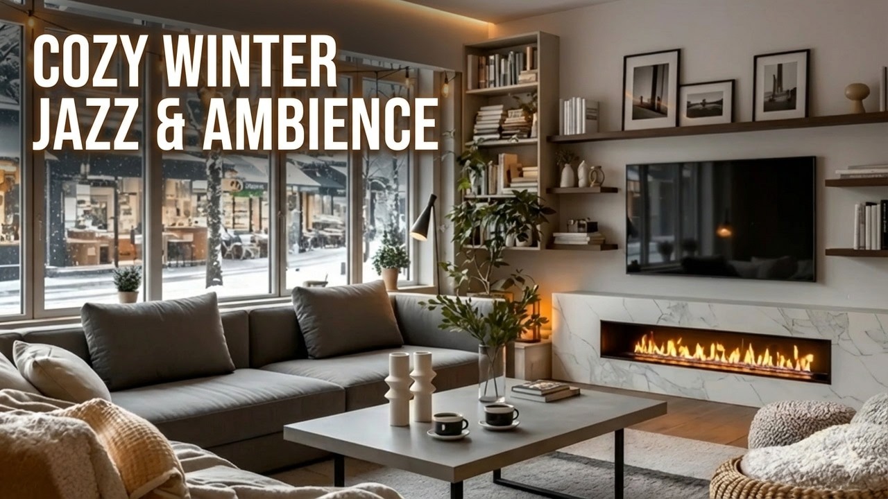 ☕ Cozy Winter Jazz & Coffee Shop Ambience for Relaxing Snow Day Vibes 癒しのカフェBGM | 감성 카페 음악