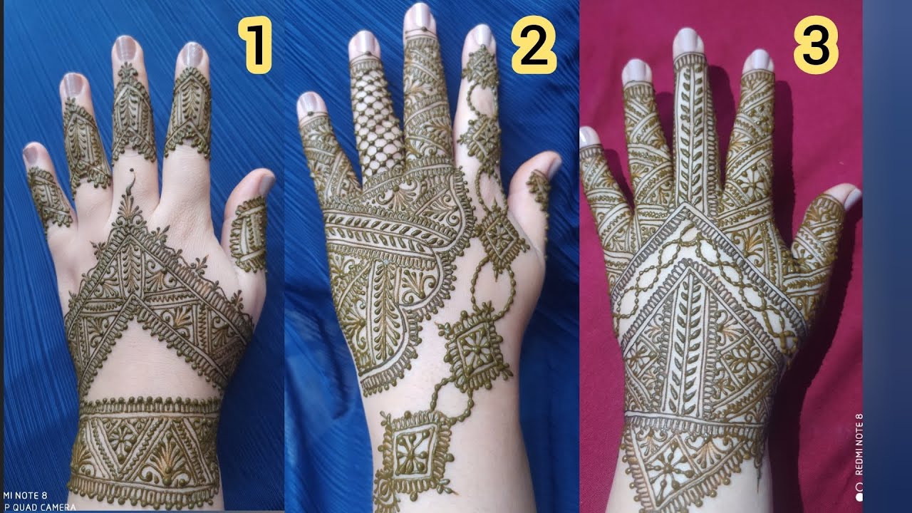 3أشكال من نقش الحناء الفاسي المغربي ❤️ very beautiful Arabic henna
