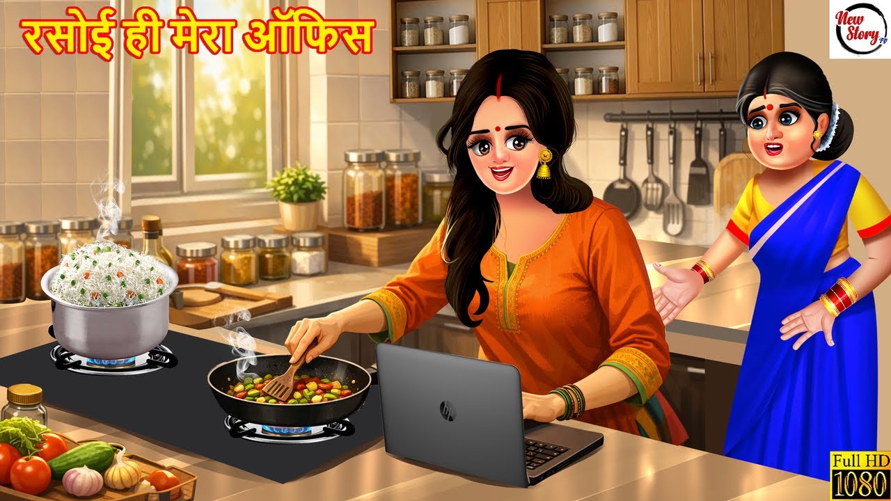 रसोई ही मेरा ऑफिस | Rasoi Hi Mera Office | Hindi Kahani | Moral Stories | Hindi Cartoon | Kahaniya