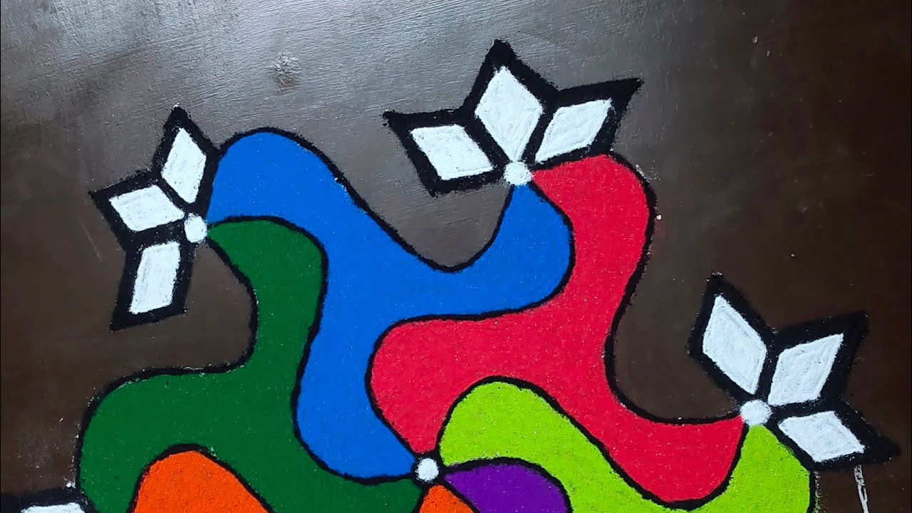 Rainbow rangoli /colourfull rangoli /margazhi rangoli