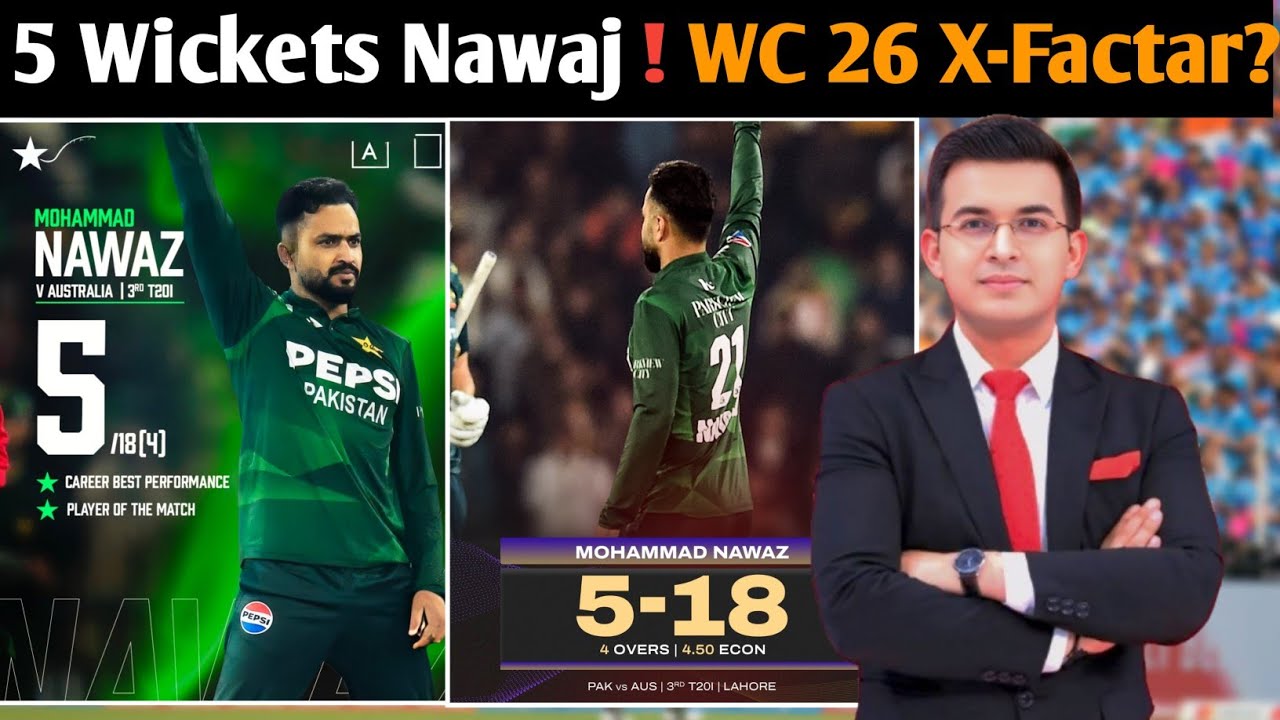 Mohammad Nawaz’s 5-Wicket Masterclass — Pakistan Clean Sweeps Australia |Pak WC 26 