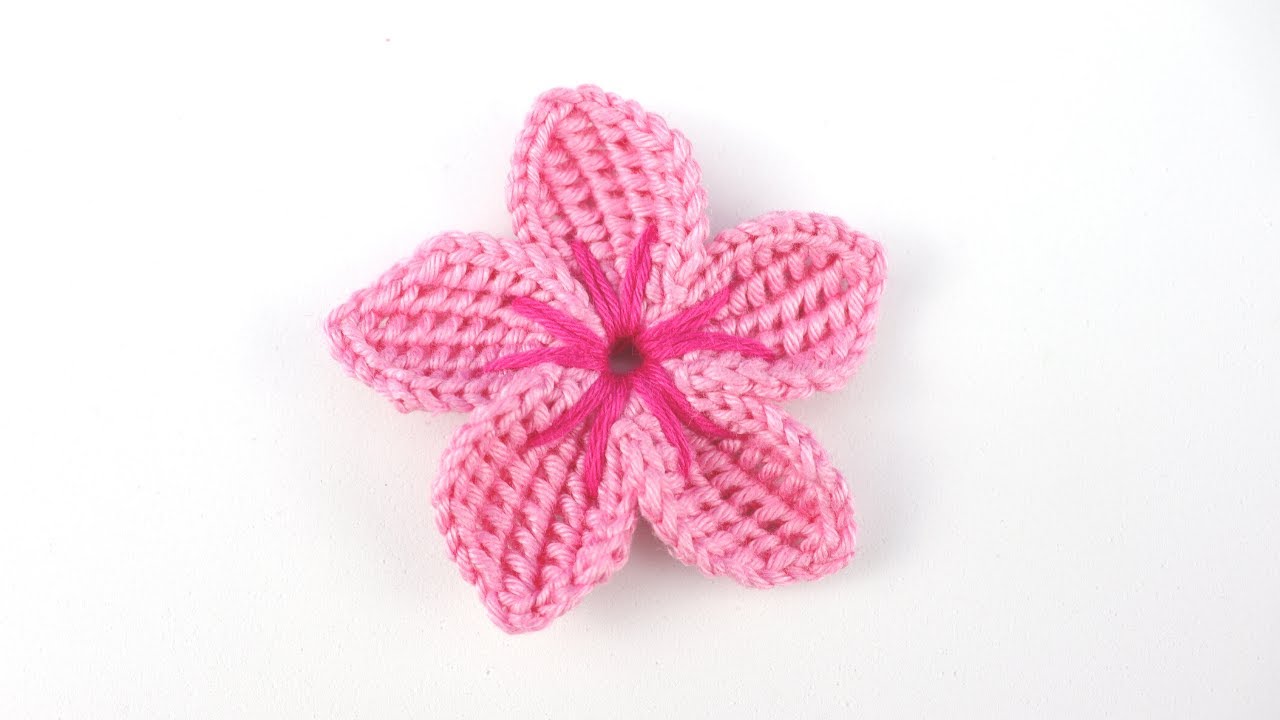 FLOR SAKURA DE CROCHÊ PASSO A PASSO | FLOR DE CEREJEIRA EM CROCHÊ PARA INICIANTES