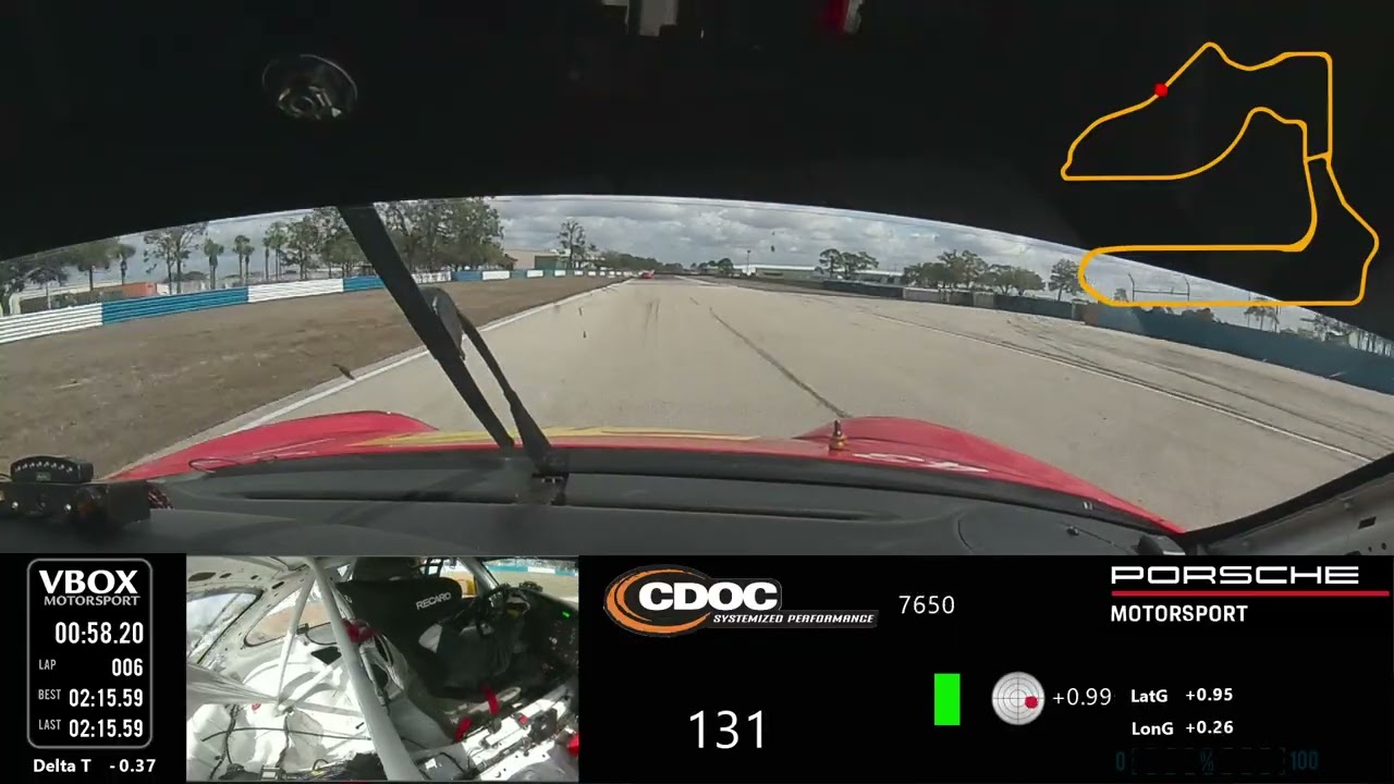 HSR Sebring Piston & Props 2026 - Test Day PB 2:15.22 Dougherty Porsche 996 GT3RS Team Sahlens #43