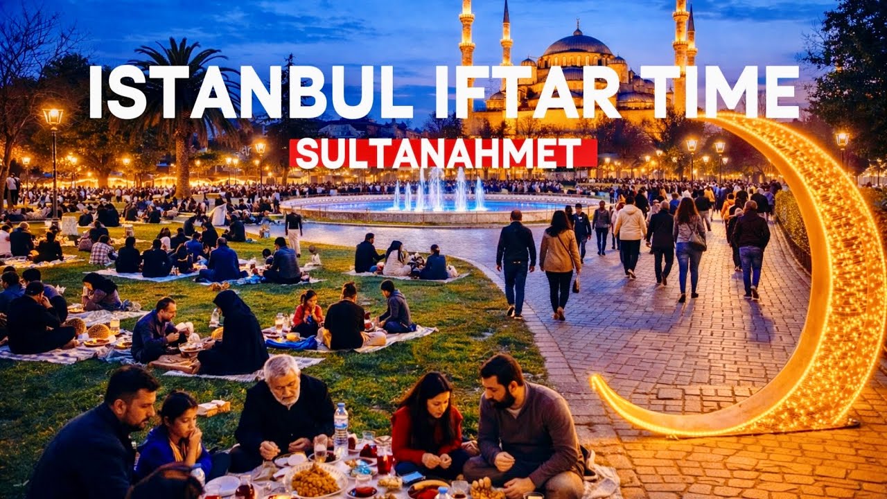ISTANBUL TURKEY 2026 4K WALKING TOUR | Sultanahmet Iftar Time - Ramadan Lights & Crowd Vibes