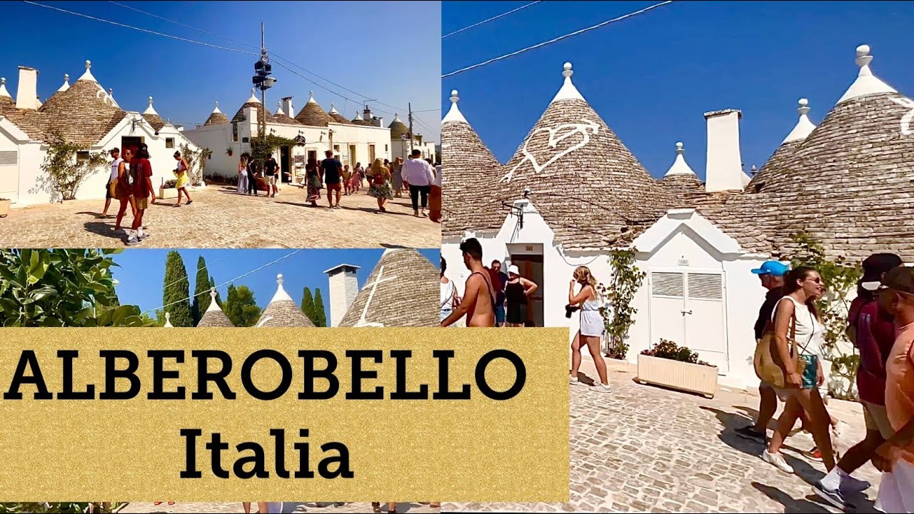 ALBEROBELLO, ITALIA-walk. JAK ZBUDOWANO MIASTO  TRULLI i DLACZEGO? ZWIEDZAMY (4K)
