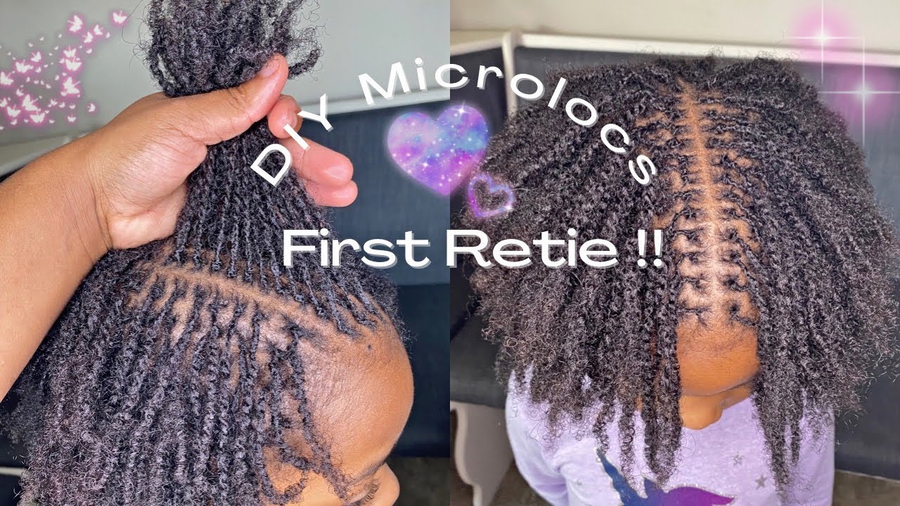 HOW TO | DIY Microlocs 1st Retie ♡ 2 Point Rotation | VERY detailed & up close | Creolejazz