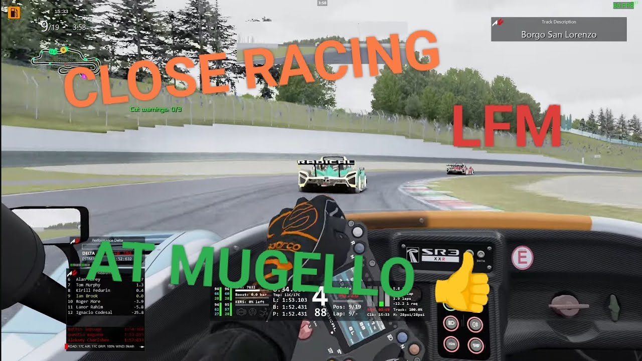 Assetto Corsa, LFM. Radical SR3 XXR! Having a blast @ Mugello, off season racing 😊