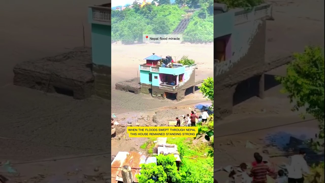 Nepal&rsquo;s Viral Green Mint House Survived the Flood! #shorts