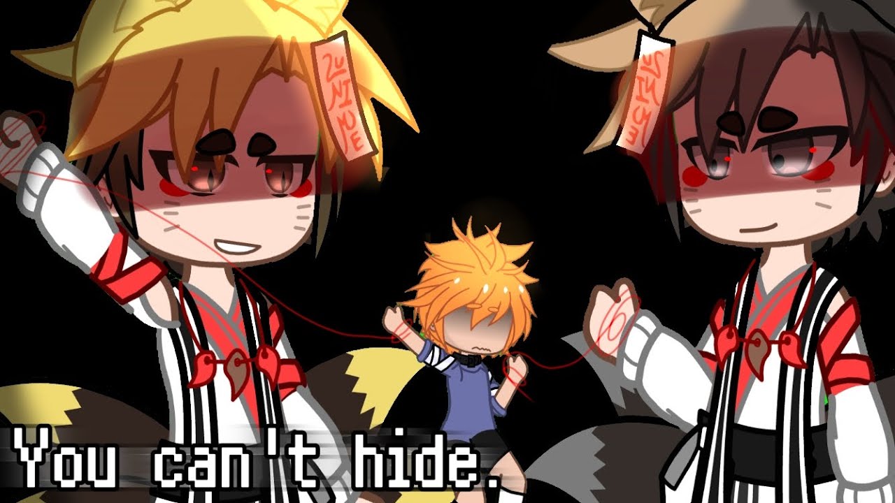 meme//You can't hide.//Haikyuu!!Au kitsune miya twins.//Shoyo's human.(Gacha)