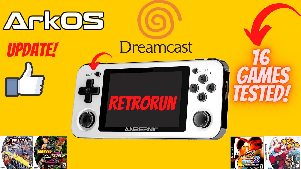 ArkOS Update for RG351 Devices | RetroRun Dreamcast Emulation Test (16 Games)