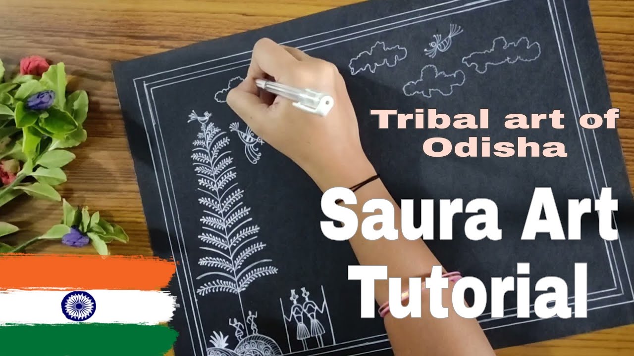 Easy Saura Art Painting of Odisha / Indian Traditional Tribal Folk Art Painting / Art & Culture