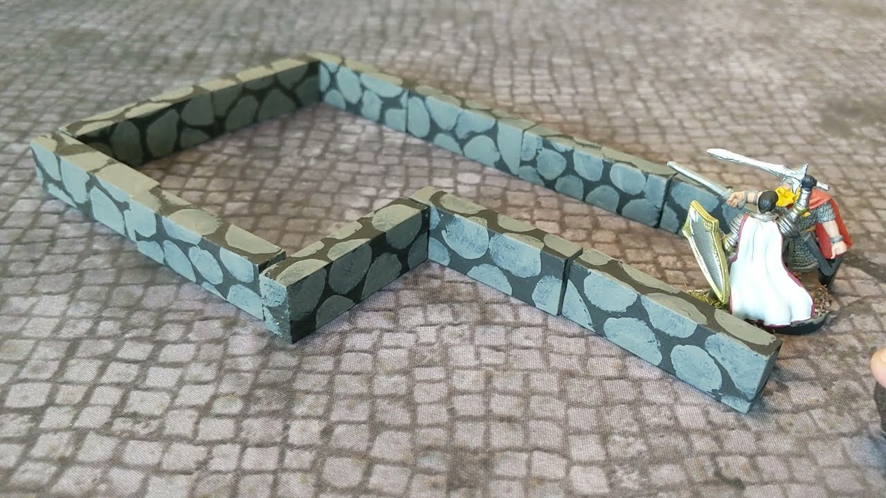 Making Quick and Easy Dungeon Walls from Mini Jenga Bricks