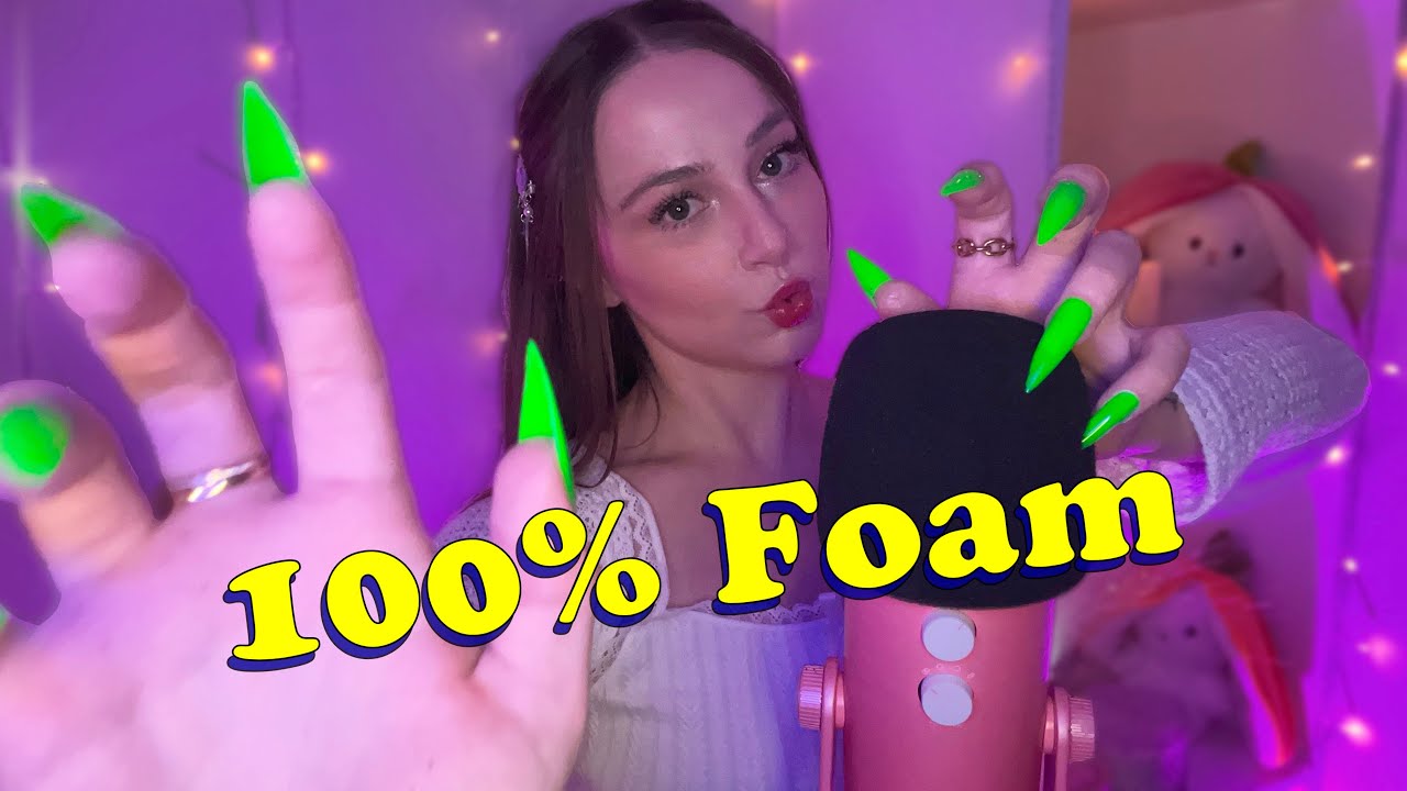 FOAM MIC SCRATCHING ☆💘 1 hour ASMR