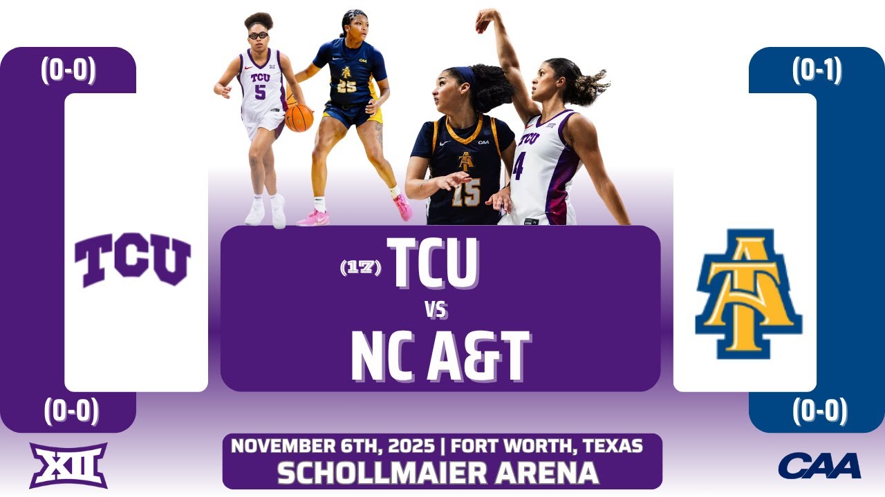 № 17 TCU против North Carolina A&T | Женский баскетбол NCAA | 11.6.25