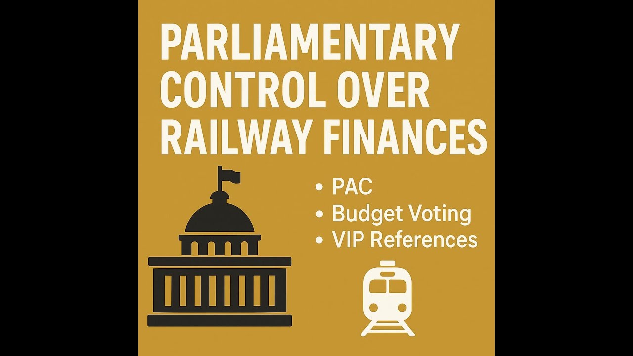 Parliamentary Control over Railway Finances | PAC, Budget Voting | MCQ Practice | Indian Railways