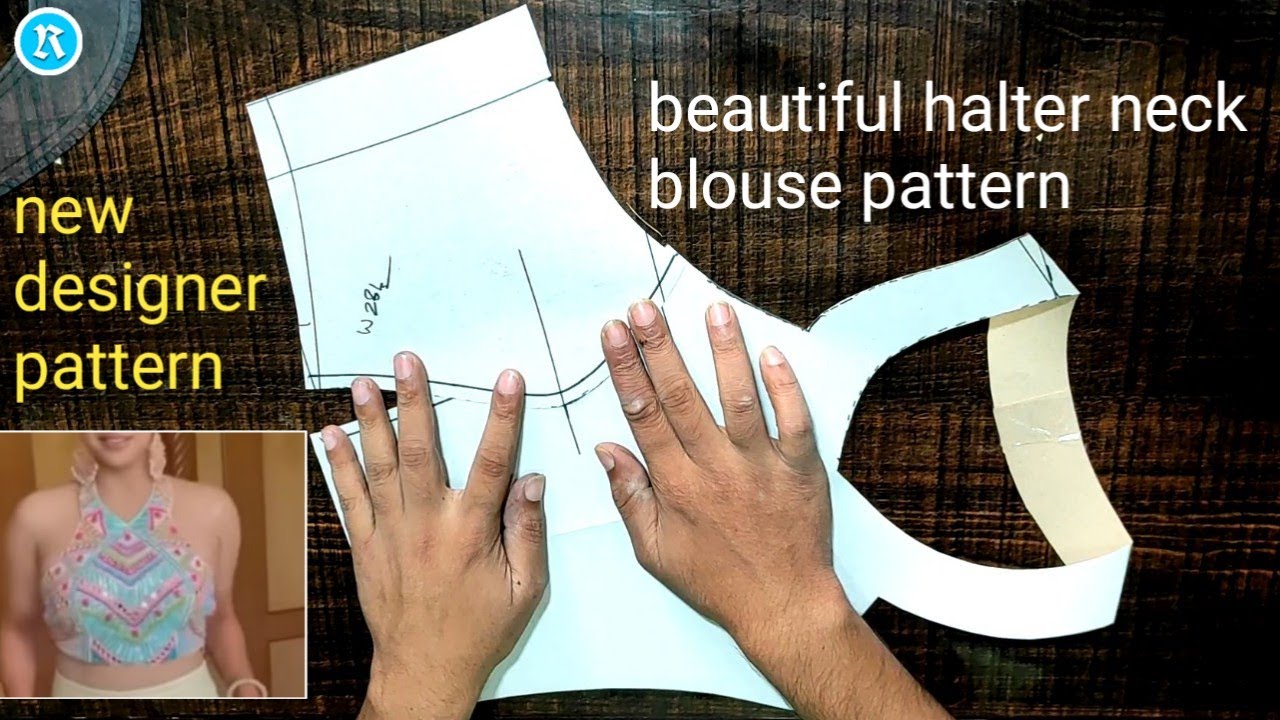 Beautiful halter neck blouse pattern cutting new halter neck blouse pattern halter neck designer
