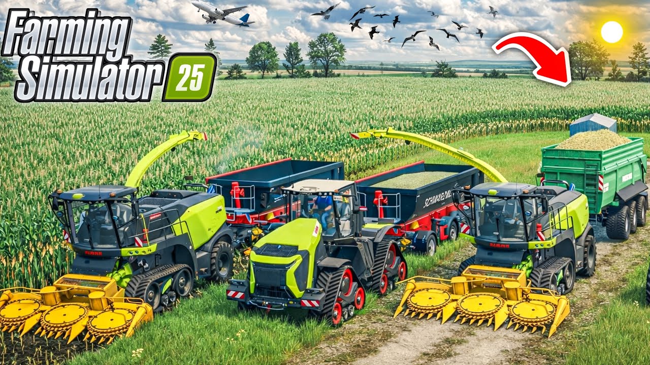 Massive Corn Silage Harvest | 3 Claas Forage Harvesters | Farming Simulator 25