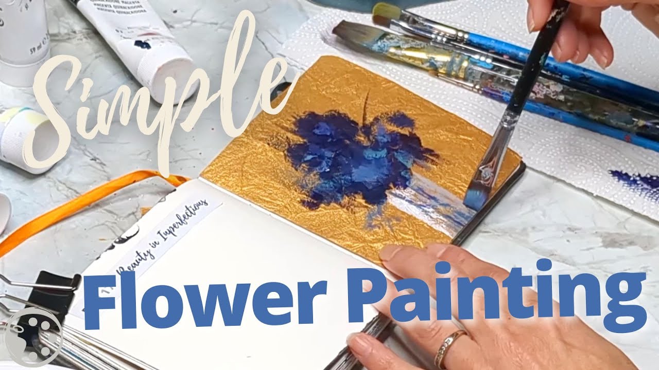 Simple Flower Painting Tutorial - Paint Along for Relaxation