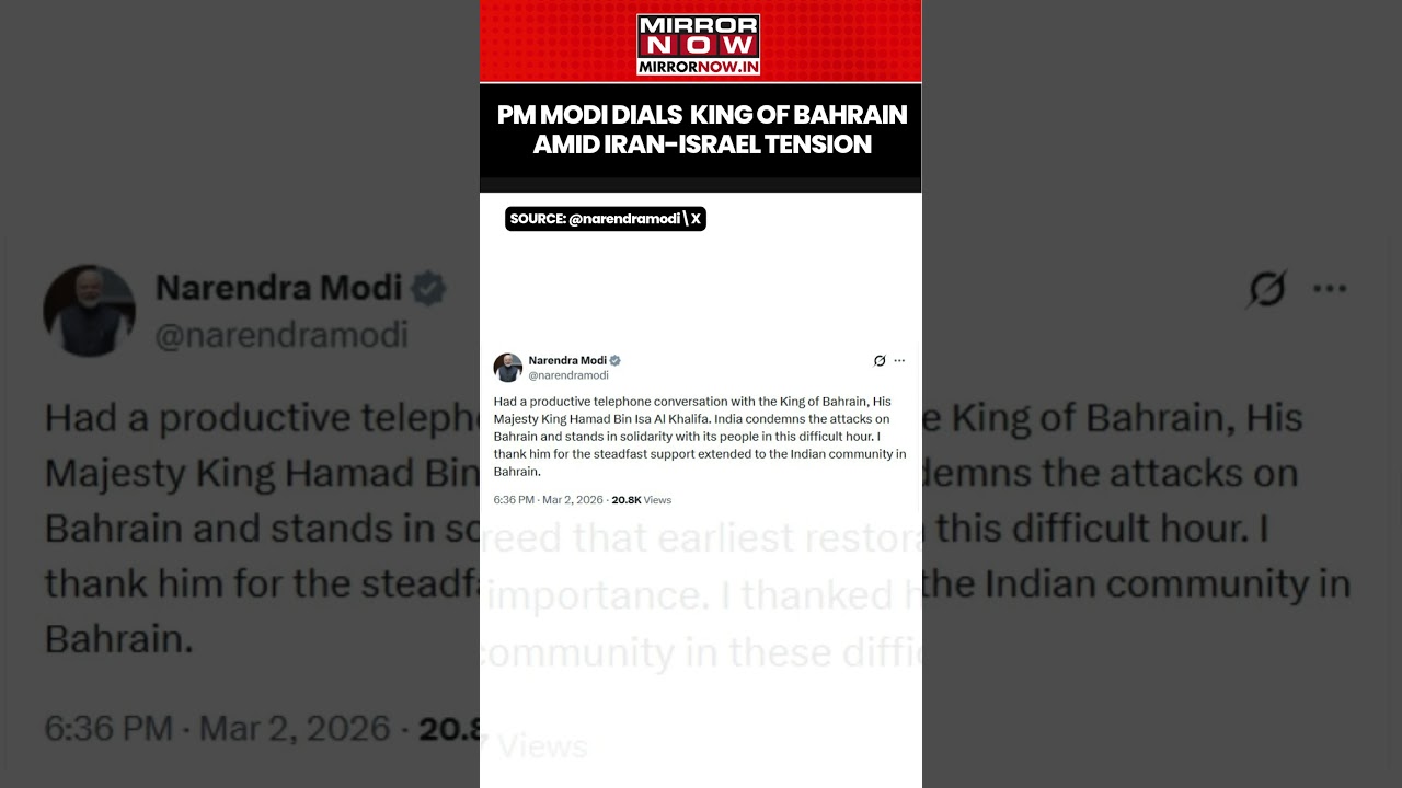 PM Modi Dials King Of Bahrain Hamad Bin Isa Al Khalifa Amid Iran-Israel Tension | Watch #shorts