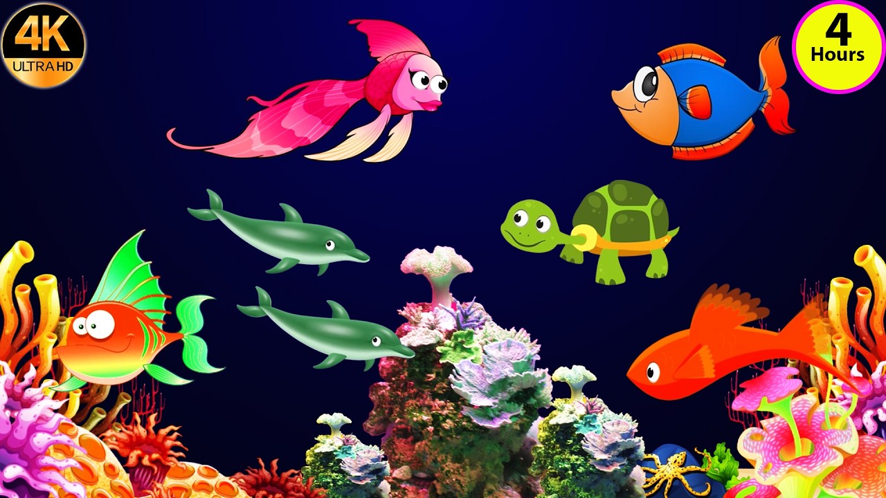 4 Hours Bedtime Lullabies and Calming Undersea Animation Baby Lullaby Sleep And Relaxing music # 564