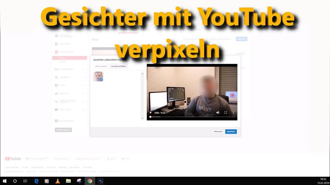 Gesichter und Gegenst&auml;nde auf YouTube nach dem Upload verpixeln