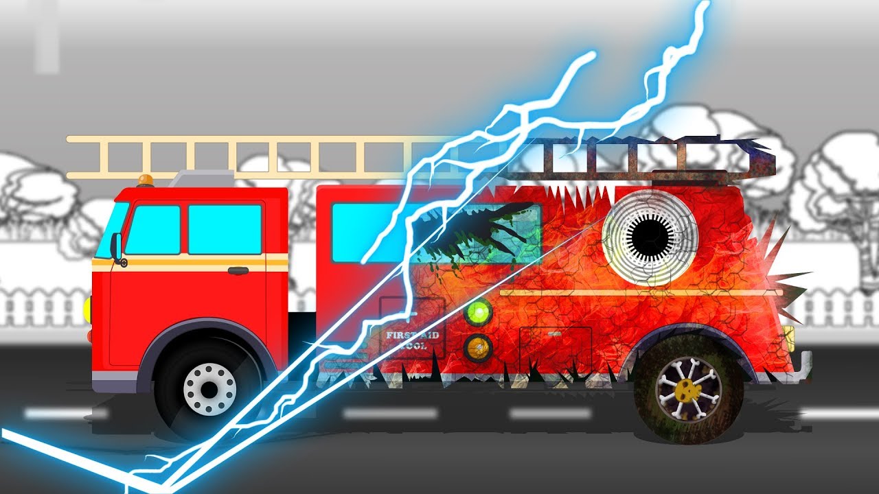 Good and Evil | Fire Truck | Emergency Vehicle | Halloween Cars