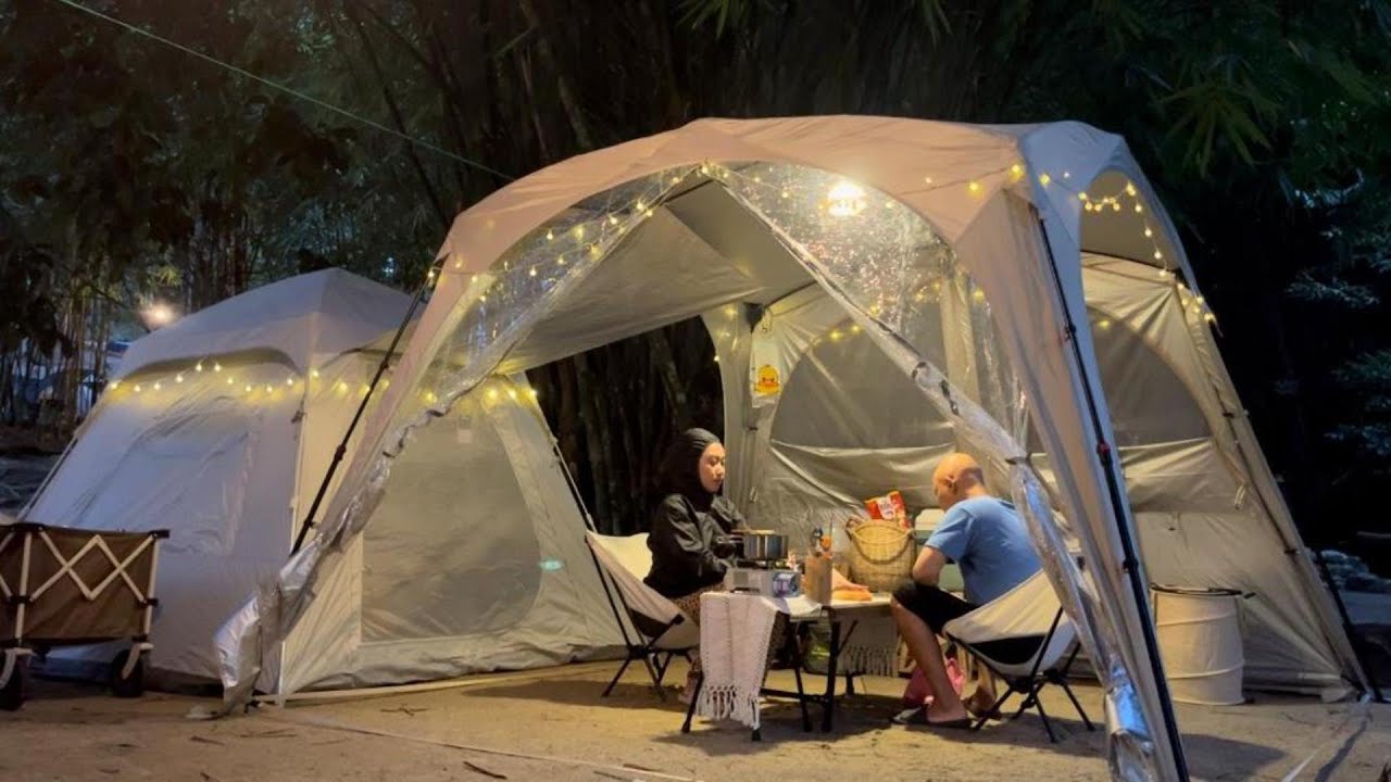 LATA BERINGIN CAMPSITE | MOBI GARDEN AUTO SPACE | AUTO DOME MOUNTAINHIKER | HUJAN PAGI | IGT