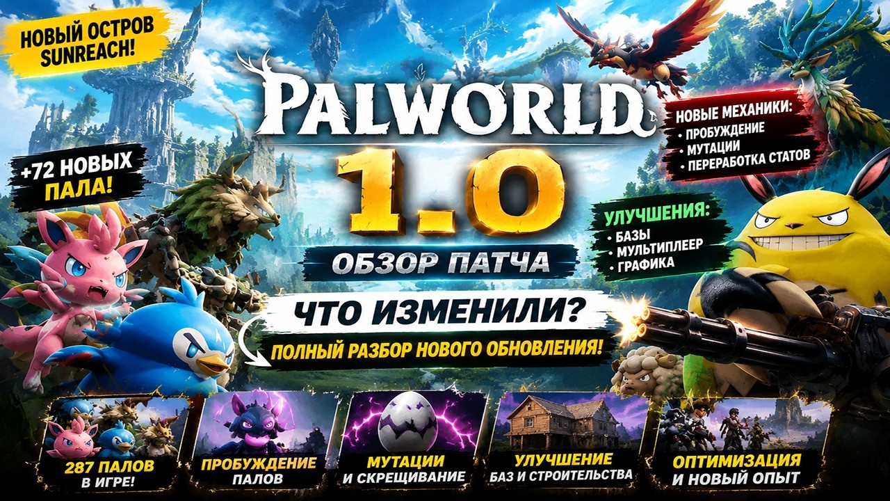 Palworld 1.0 &mdash; ГЛАВНЫЕ ИЗМЕНЕНИЯ обзор