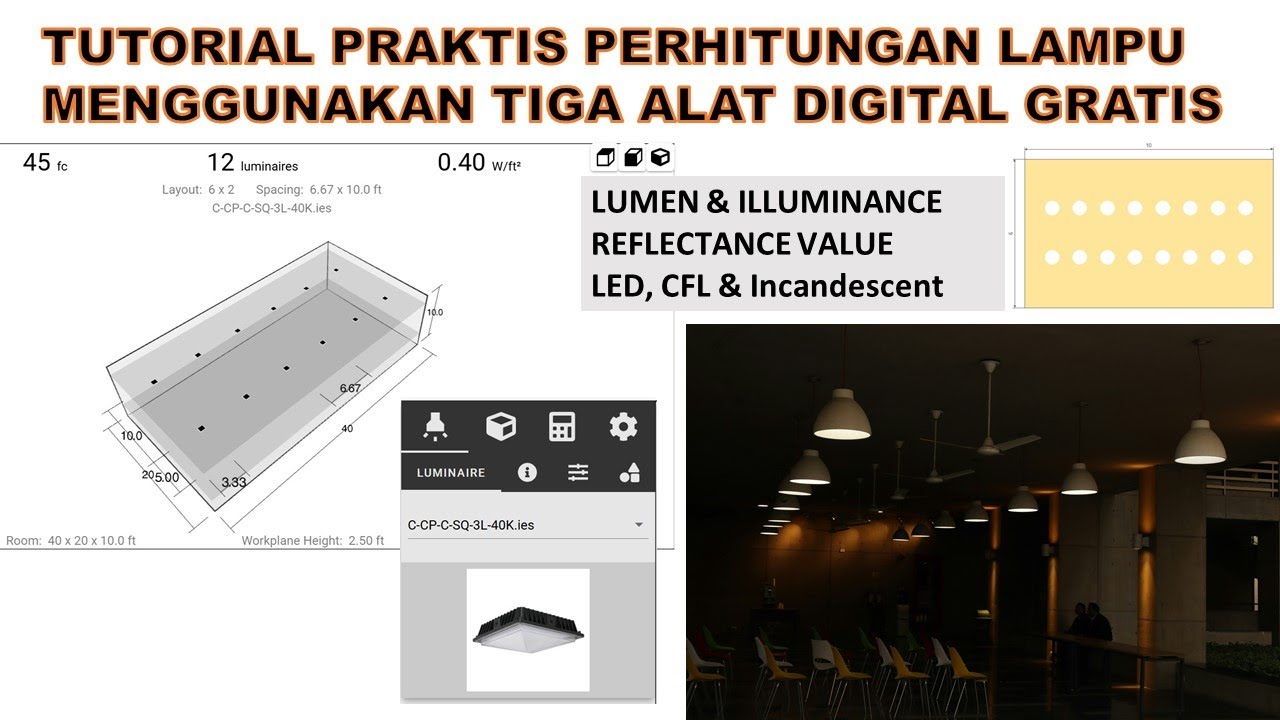 Cara Praktis Menghitung dan Menentukan Lampu  | 3 Alat Simulasi Lampu Gratis