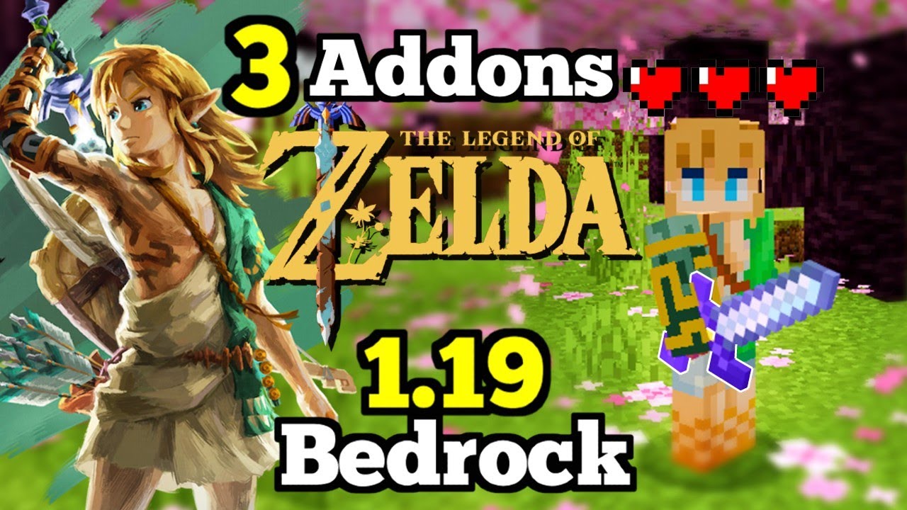 🟢 3 Addons de ZELDA para Minecraft PE 1.19.X! | Addon Espada Maestra para Minecraft Bedrock!!