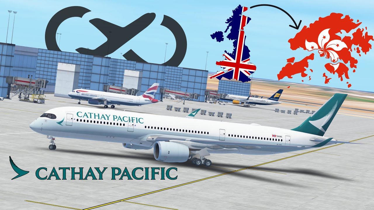 Infinite Flight (22.4) London (LHR) - Hong Kong (HKG)| Cathay Pacific A350-900 | cinematic timelapse