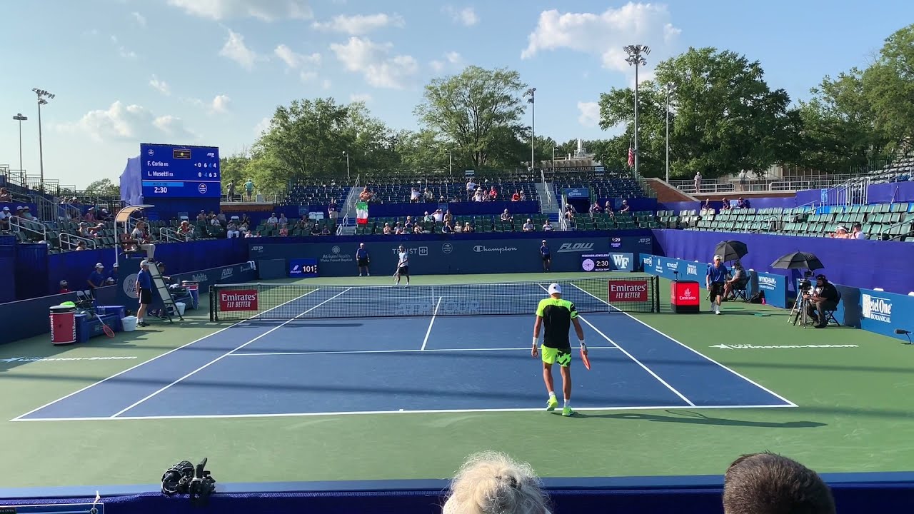 Lorenzo Musetti vs Federico Coria Intense first round match at Winston-Salem Open 2021