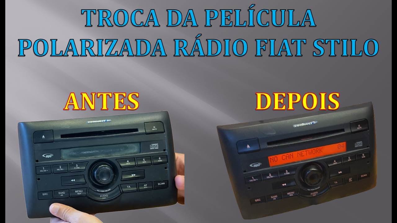 Troca da película polarizada do rádio FIAT Stilo