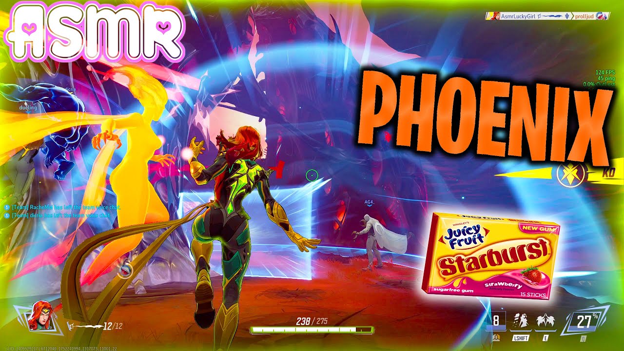 ASMR Gaming 🍀 Marvel Rivals Phoenix New Season 3 Update! Gum Chewing Controller Sounds Whispering 💤