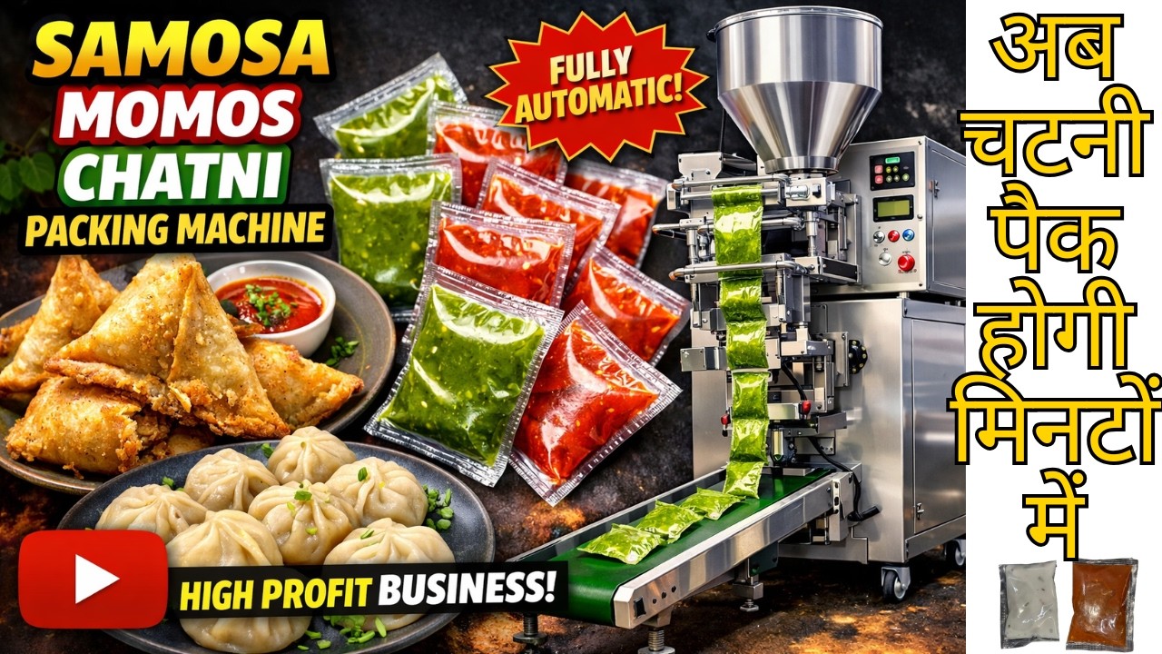 Chutney Pouch Packing Machine | Automatic Samosa & momos chatni packing machine | चटनी पैकिंग मशीन