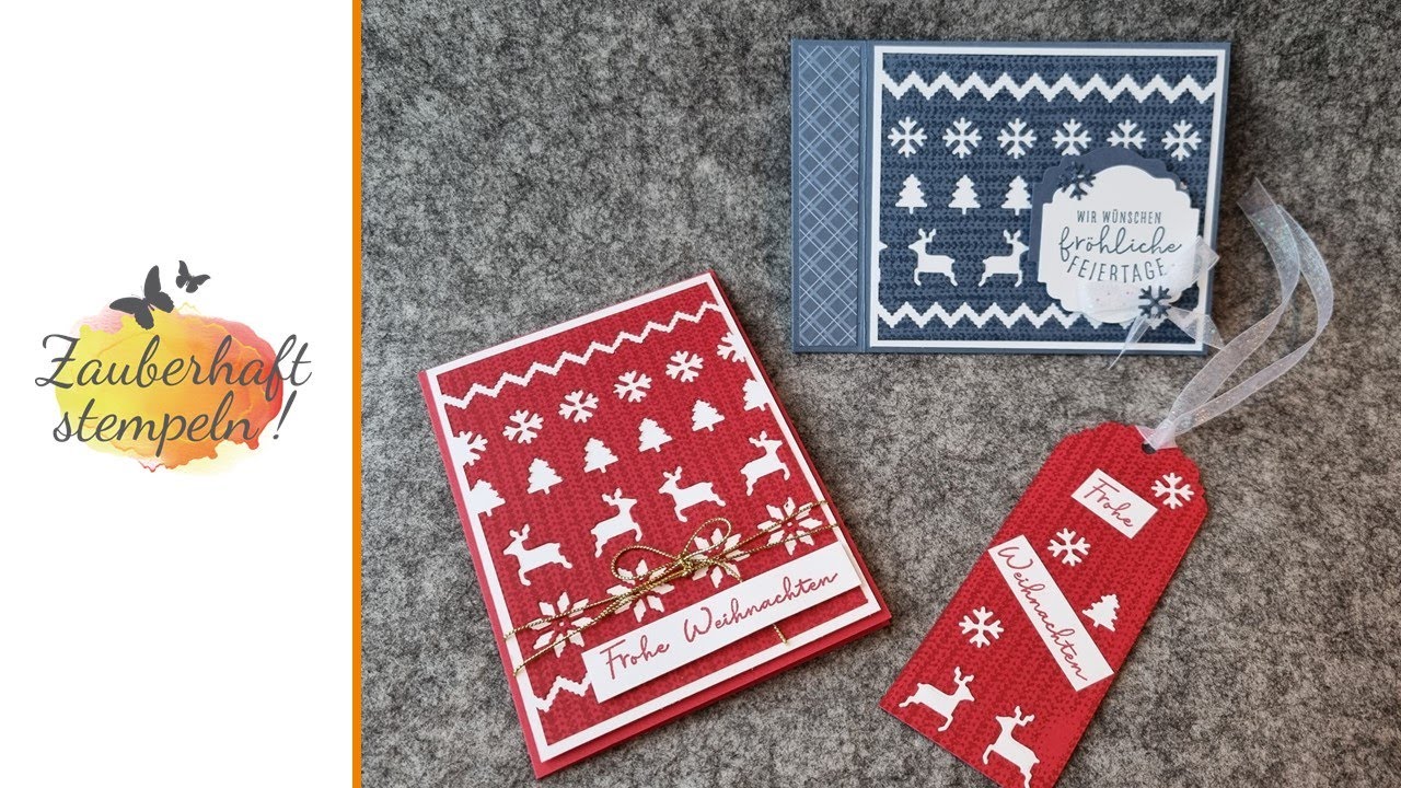 Nordische Weihnachtskarte | Weihnachtsstrick | Knit together | nordic christmas card | Stampin' Up!