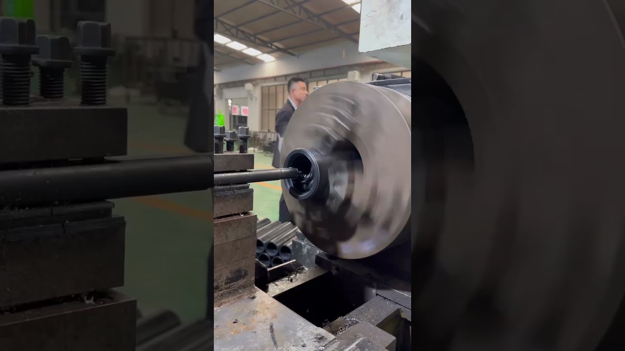 The boring process of HDPE idler   www.conveyoroller.com    #conveyorroller