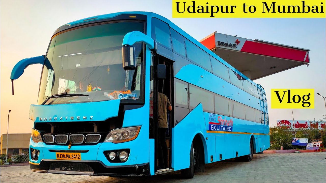 UDAIPUR TO MUMBAI BUS JOURNEY | #SHRINATH SOLITAIRE #BHARATBENZ AC SLEEPER BUS | AWESOME RACING 🔥🔥