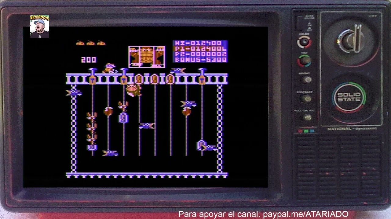 Donkey Kong Junior Arcade (Hack) - Genuine ATARI 800XL - ATARI 8 bit GAMEPLAY