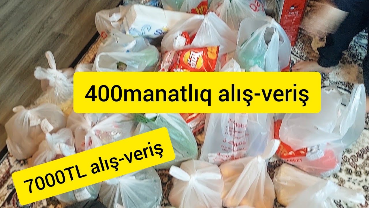 400 manatlıq aylıq alış veriş/En ucuz market/7000 TL Aylık alıs veriş