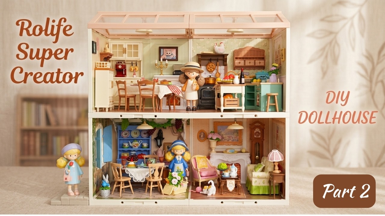 ✨Rolife Super Creator DIY Dollhouse 2025 NEW Release | Unboxing & Assembly of 4 Miniature Rooms | P2